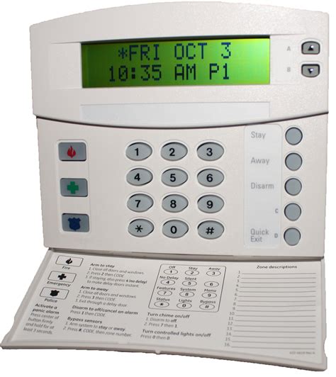 If a problem is experienced with any protection point (no confirming sounds, no display), call for service immediately. . Alarm keypad no display